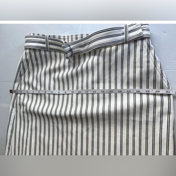 Ann Taylor Striped A-Line Skirt Size 12
White Black Belted Career Office - Picture 11 of 12